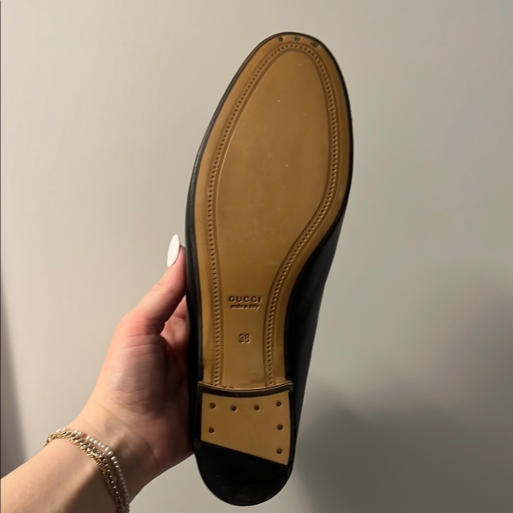 Gucci never worn Black Loafer with Gold Accent - Picture 3 of 3